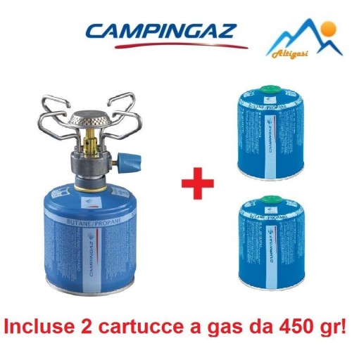 FORNELLO CAMPEGGIO A GAS BLEUET MICRO PLUS 1.300 WATT CAMPINGAZ + 2 CARTUCCE