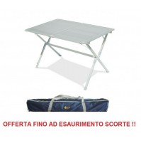 Tavolo campeggio in alluminio Argo 110x70x72H con sacca 4 sedie richiudibili